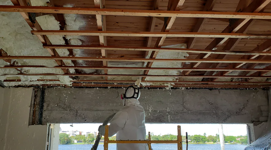 contractor in the middle of spray foam insulation service miami gardens fl